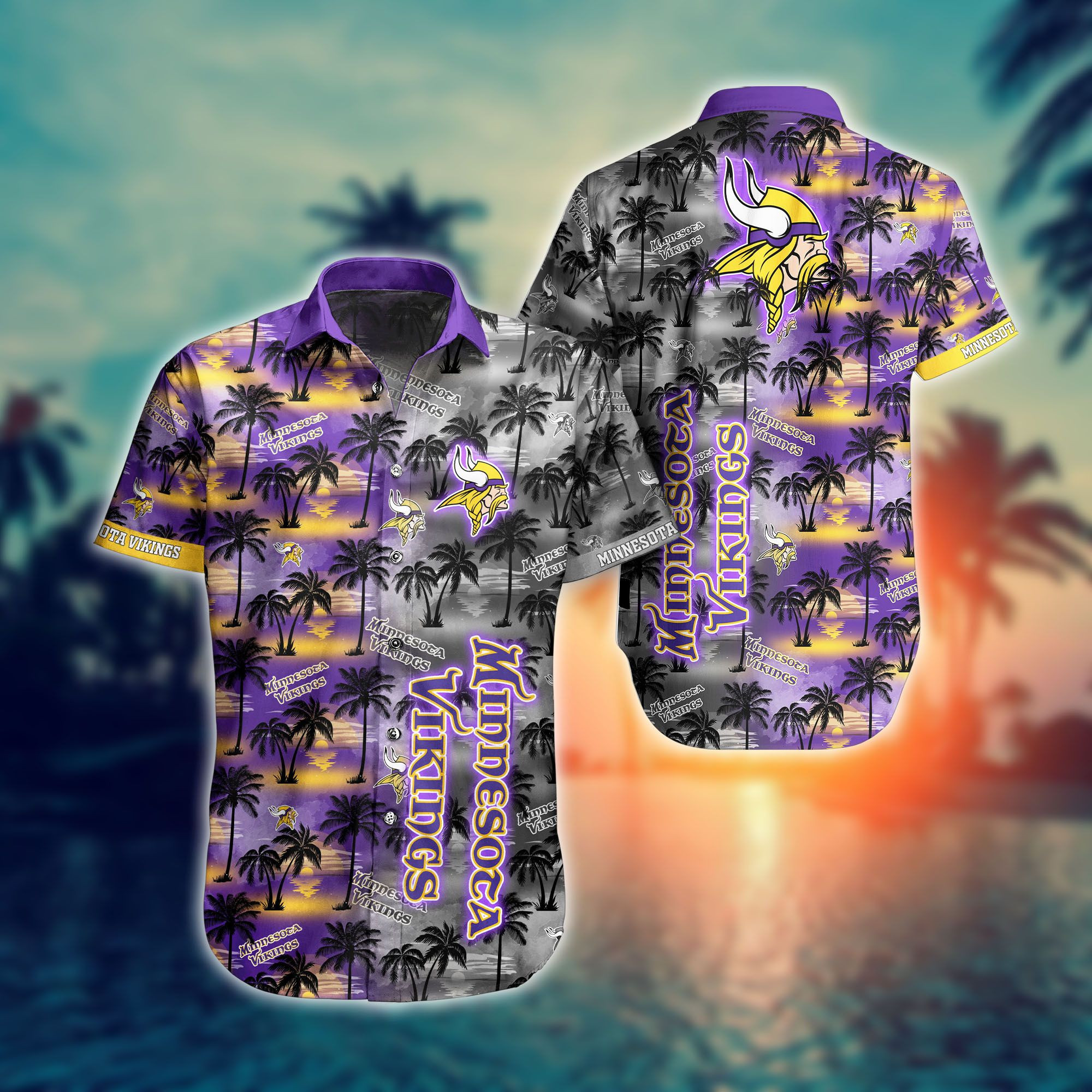 Minnesota Vikings NFL Summer Pattern Hawaiian Shirt Minnesota Vikings NFL Summer Pattern Hawaiian Shirt