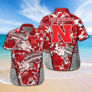 Nebraska Cornhuskers Fishbone Design Hawaiian Shirt
