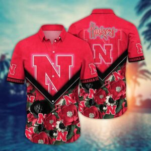Nebraska Cornhuskers Flowered Aloha Hawaiian Shirt