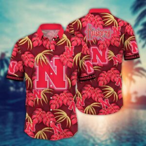 Nebraska Cornhuskers Tropical Leaf Aloha Hawaiian Shirt