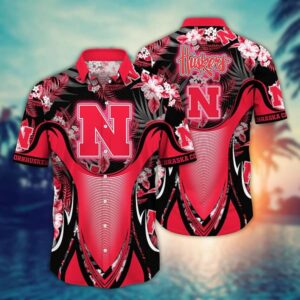 Nebraska Cornhuskers Tropical Leaf Armor Design Hawaiian Shirt