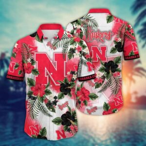 Nebraska Cornhuskers Tropical Leaf Hawaiian Shirt