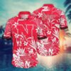 Nebraska Cornhuskers White Tropical Leaf Hawaiian Shirt
