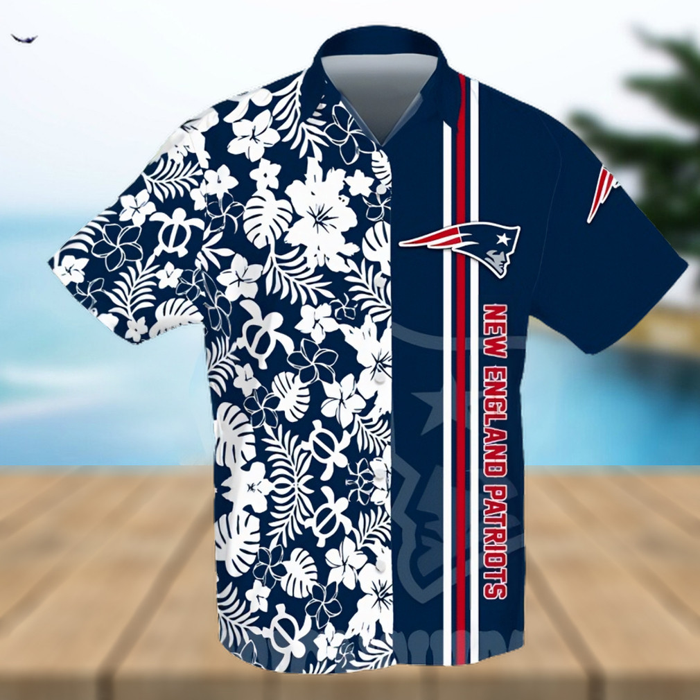 New England Patriots All Over Print Flowery Hawaiian Shirt New England Patriots All Over Print Flowery Hawaiian Shirt