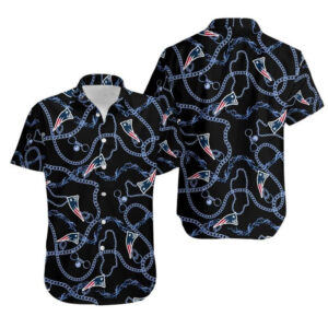 New England Patriots Logo Football Art Hawaiian Shirt V1