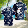 New England Patriots NFL Palm Tree Pattern Hawaiian Shirt