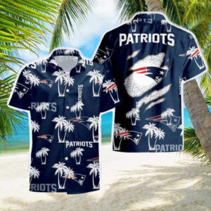 New England Patriots NFL Palm Tree Pattern Hawaiian Shirt