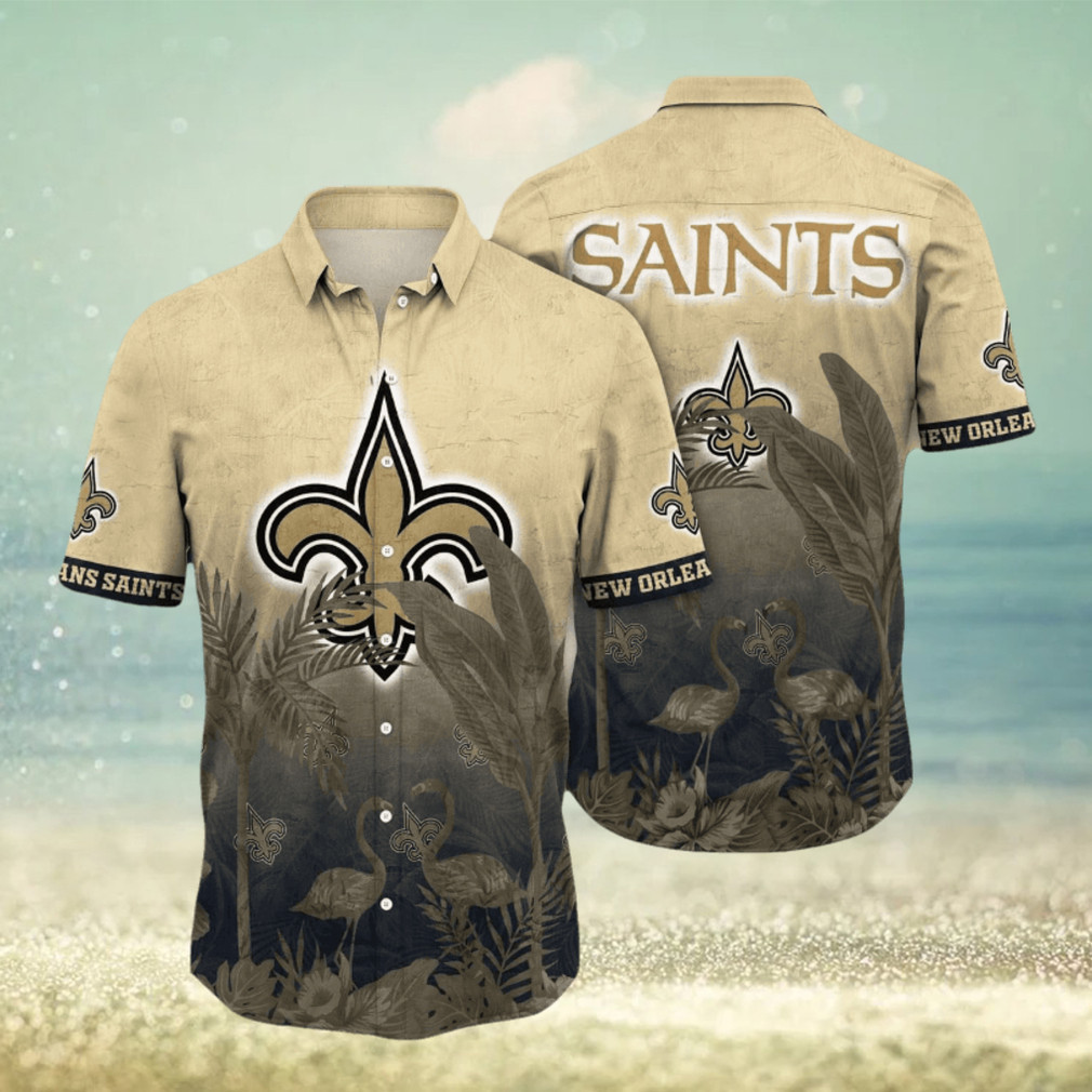 New Orleans Saints Flower Summer Hawaiian Shirt New Orleans Saints Flower Summer Hawaiian Shirt