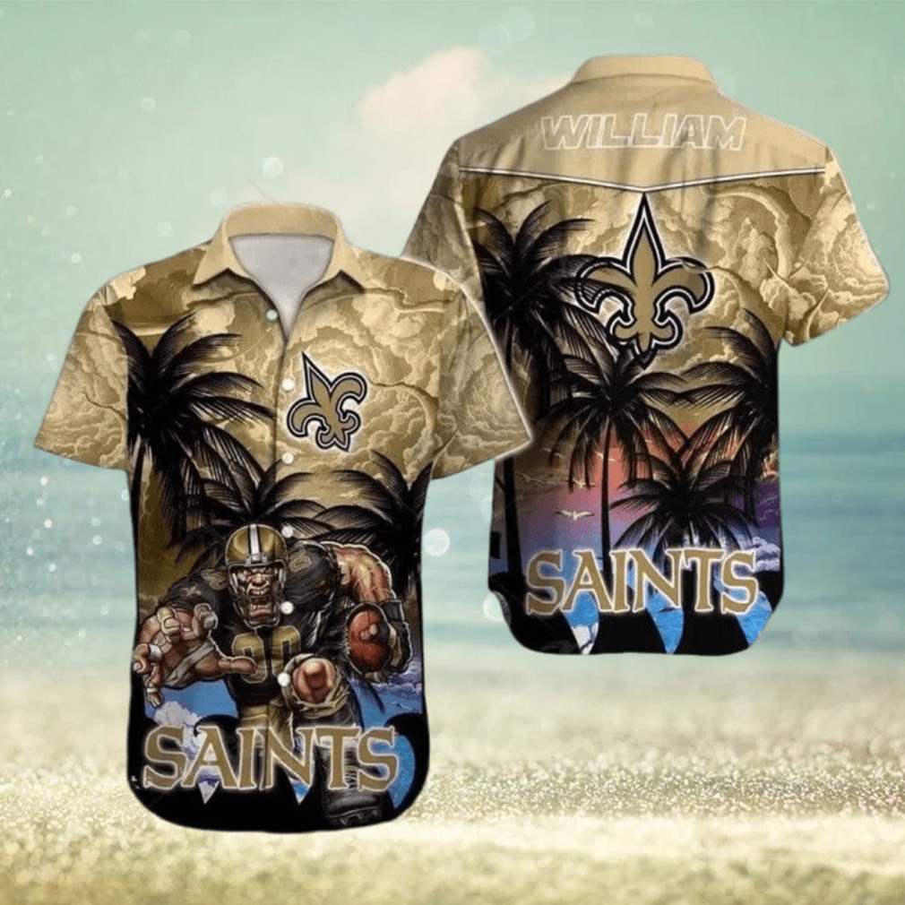 New Orleans Saints Football Custom Name Outfit Hawaiian Shirt V1 New Orleans Saints Football Custom Name Outfit Hawaiian Shirt V1