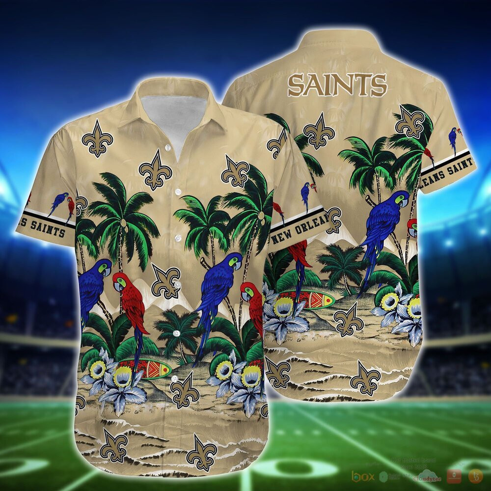 New Orleans Saints Parrot Island NFL Hawaiian Shirt New Orleans Saints Parrot Island NFL Hawaiian Shirt
