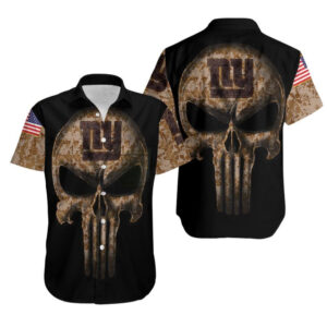 News Yorks Giants Camouflage Skull Hawaiian Shirt