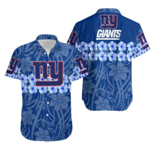 News Yorks Giants Flower And Logo Hawaiian Shirt