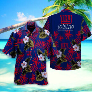 News Yorks Giants Navy Background Hawaiian Shirt