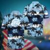 North Carolina Tar Heels Black Palm Tree Hawaiian Shirt