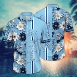 North Carolina Tar Heels Blossom Aloha Hawaiian Shirt