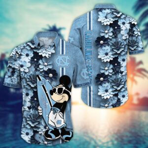 North Carolina Tar Heels Mickey Mouse Love Surfing Hawaiian Shirt