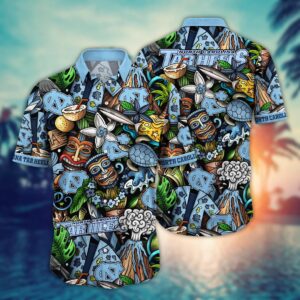 North Carolina Tar Heels Tiki Aloha Hawaiian Shirt