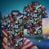 North Carolina Tar Heels Tiki Flowers Aloha Hawaiian Shirt