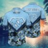 North Carolina Tar Heels Vibrant Flower Hawaiian Shirt