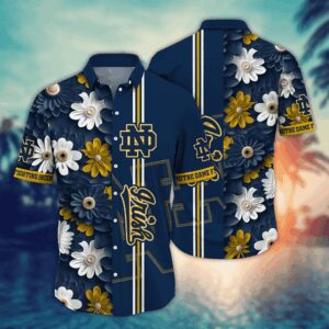 Notre Dame Fighting Irish Botanical Hawaiian Shirt