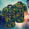 Notre Dame Fighting Irish Dark Tropical Leaf Hawaiian Shirt