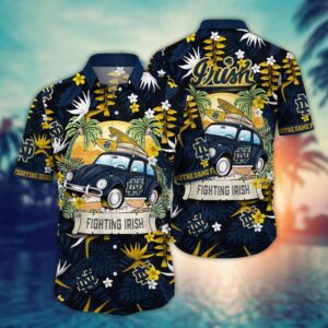 Notre Dame Fighting Irish Summer Car Beach Hawaiian Shirt