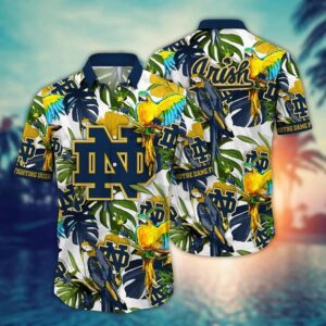 Notre Dame Fighting Irish Tropical Parrot Hawaiian Shirt