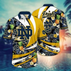 Notre Dame Fighting Irish Tropical Pineapple Logo Hawaiian Shirt