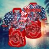 Ohio State Buckeyes 4th Of July America Flag Pattern Hawaiian Shirt