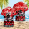 Ohio State Buckeyes Black Palm Hawaiian Shirt