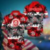 Ohio State Buckeyes Black Palm Tree Hawaiian Shirt