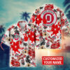 Ohio State Buckeyes Customized Name Flowered Hawaiian Shirt