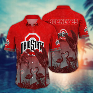 Ohio State Buckeyes Flamingo Hawaiian Shirt