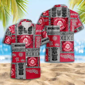 Ohio State Buckeyes Tiki Pattern Hawaiian Shirt