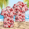 Ohio State Buckeyes White Tropical Leaf Hawaiian Shirt