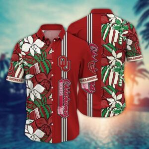 Oklahoma Sooners Brightly Colored Flower Hawaiian Shirt