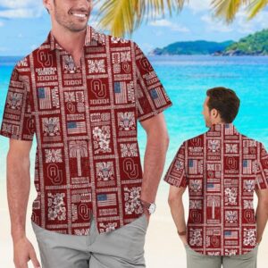 Oklahoma Sooners Checkerboard Pattern Hawaiian Shirt