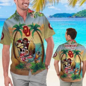 Oklahoma Sooners Party Flamingo Parrot In Beach Hawaiian Shirt