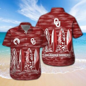 Oklahoma Sooners Surfboard Hawaiian Shirt