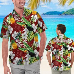 Oklahoma Sooners Tropical Pineapple Aloha Hawaiian Shirt