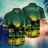 Oregon Ducks Black Palm Tree Hawaiian Shirt