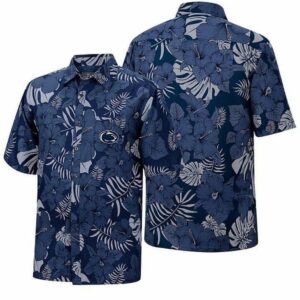 Penn State Nittany Lions Flowered Dark Design Hawaiian Shirt