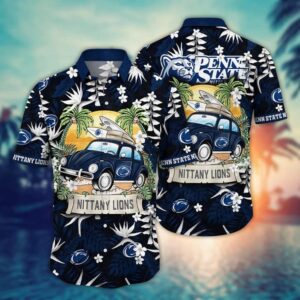 Penn State Nittany Lions Summer Car Beach Hawaiian Shirt