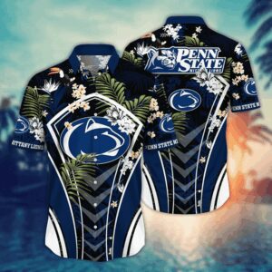 Penn State Nittany Lions Tropical Leaf Armor Design Hawaiian Shirt