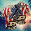 Purdue Boilermakers America Flag Pattern Independence Day Hawaiian Shirt