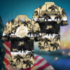 Purdue Boilermakers Black Palm Tree Hawaiian Shirt