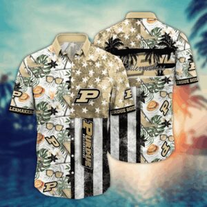 Purdue Boilermakers Palm Tree American Star Hawaiian Shirt
