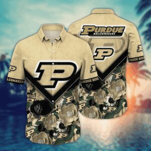 Purdue Boilermakers Tropical Blossom Aloha Hawaiian Shirt