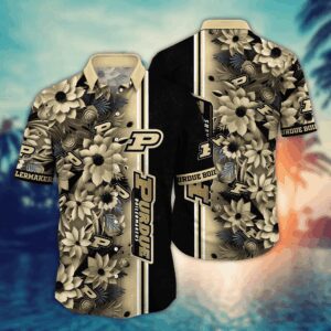 Purdue Boilermakers Tropical Flowered Aloha Hawaiian Shirt