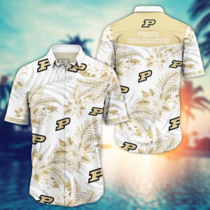 Purdue Boilermakers Tropical Leaf Hawaiian Shirt